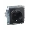 BRITE Розетка с заземлением с защитными шторками 16А с USB A+C 18Вт РЮш11-1-БрГ графит