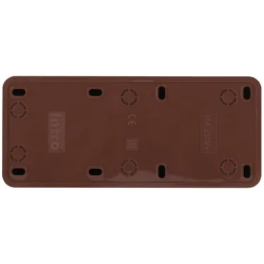 Розетка Intro Quadro 2-205-10 без заземления трехместная 3х2P, 16А-250В, IP20, ОУ, венге