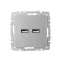 BRITE Розетка USB A+A 3.1А РЮ10-1-БрС сталь