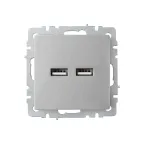 BRITE Розетка USB A+A 3.1А РЮ10-1-БрС сталь