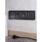BRITE Розетка USB A+A 3.1А РЮ10-1-БрС сталь