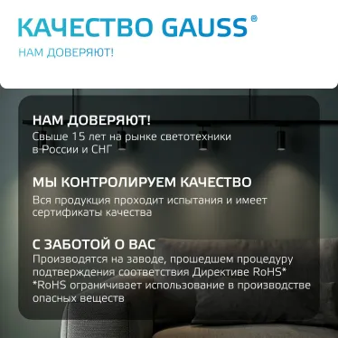 Шинопровод накладной AC 220В Белый IP20 2000х34мм с адаптером питания и заглушкой Track Gauss