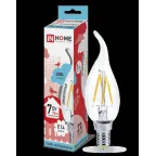                  Лампа светодиодная LED-СВЕЧА НА ВЕТРУ-deco 7Вт 230В Е14 4000К 630Лм прозр | 4690612007670 | IN HOME
               