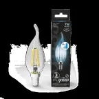 Лампа светодиодная Black LED Filament Свеча на ветру E14 7W 580lm 4100K step dimmable | 104801207-S | Gauss