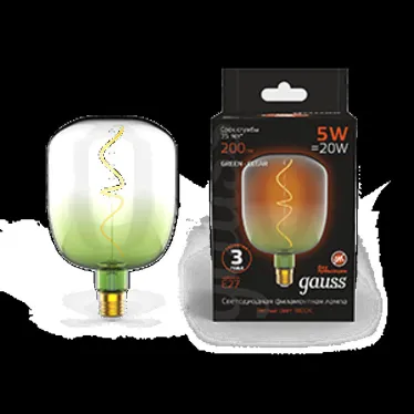 Лампа светодиодная LED Filament Flexible V140-DC Green-Clear E27 5W 200lm 1800K 140*200mm 1/6 | 1009802105 | Gauss