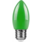 Лампа светодиодная для белт лайта LB-376 (1W) 230V E27 зеленый свеча | 25926 | FERON