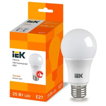 Лампа светодиодная LED A80 груша 25Вт 230В 3000К E27 | LLE-A80-25-230-30-E27 | IEK