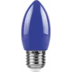 Лампа светодиодная для белт лайта LB-376 (1W) 230V E27 синий свеча | 25925 | FERON