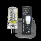 Лампа светодиодная Black LED G4 AC150-265V 3W 240lm 4100K силикон | 107707203 | Gauss