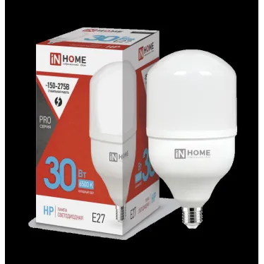 Лампа светодиодная LED-HP-PRO 30Вт 230В Е27 6500К 2700Лм | 4690612031088 | IN HOME