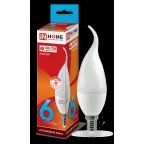 Лампа светодиодная LED-СВЕЧА НА ВЕТРУ-VC 6Вт 230В Е14 4000К 540Лм | 4690612030395 | IN HOME