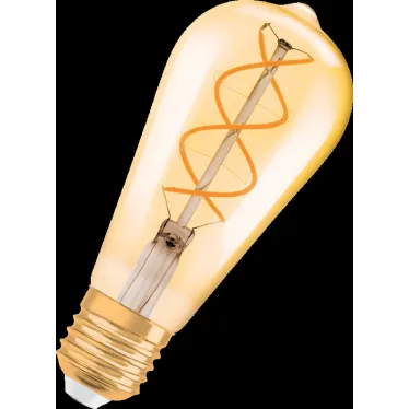 Лампа светодиодная филаментная Vintage 1906 LED CL Edison FIL GOLD 25 non-dim 5W/820 E27 | 4058075092112 | Osram