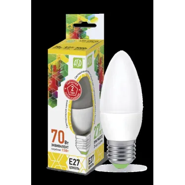 Лампа светодиодная LED-СВЕЧА-standard 7.5Вт 230В Е27 3000К 675Лм | 4690612003948 | ASD