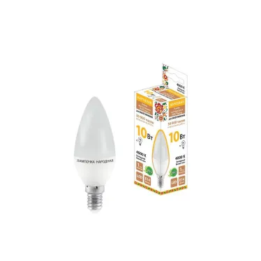 Лампа светодиодная FС37-10 Вт-230 В -4000 К–E14 Народная | SQ0340-1594 | TDM