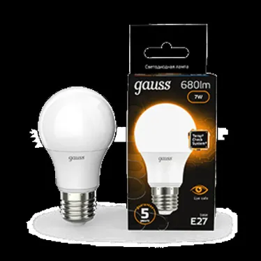 Лампа светодиодная LED 7Вт E27 220В 2700К A60 | 102502107 | Gauss