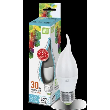 Лампа светодиодная LED-СВЕЧА НА ВЕТРУ-standard 3.5Вт 230В Е27 4000К 320Лм | 4690612004761 | ASD