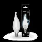 Лампа светодиодная LED 6,5Вт E14 220В 4100К свеча на ветру | 104101207 | Gauss