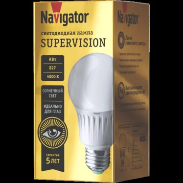 Лампа светодиодная NLL-A60-9-230-4K-E27-FR-SV | 80549 |  Navigator