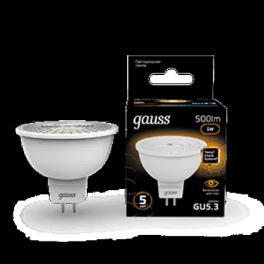 Лампа светодиодная LED 5Вт GU5.3 220В 3000К MR16 | 101505105 | Gauss
