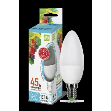 Лампа светодиодная LED-СВЕЧА-standard 5Вт 230В Е14 4000К 450Лм | 4690612002224 | ASD