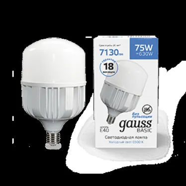 Лампа светодиодная промышленная Basic T140 AC180-240V 75W 7130lm 6500K E40 LED 1/12 | 11734382 | Gauss