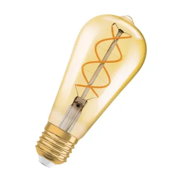 Лампа светодиодная LED, филаментная, золотистая, диммируемая Vintage 1906 LED dim CL Edison FIL GOLD 25 dim 4, 5W/820 E27 | 4058075269965 | Osram