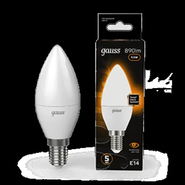 Лампа светодиодная LED 9.5Вт E14 220В 3000К Candle (свеча) | 103101110 | Gauss