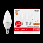 Лампа светодиодная Elementary Свеча 6W 420lm 3000K E14 (3 лампы в упаковке) LED 1/40 | 33116T | Gauss