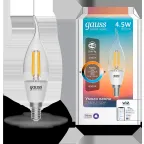 Лампа светодиодная филаментная Smart Home DIM+CCT E14 CF35 4,5 Вт 2000-6500 К 1/10/40 | 1280112 | Gauss
