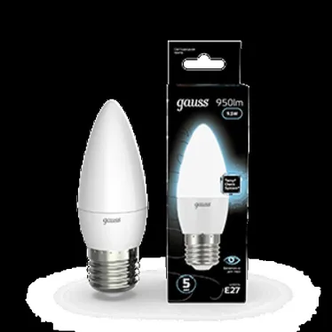 Лампа светодиодная LED Свеча E27 9.5W 950lm 4100К | 103102210 | Gauss