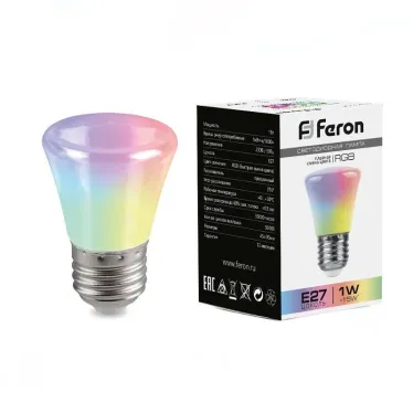 Лампа светодиодная LB-372 (1W) 230V E27 RGB Колокольчик для белт лайта матовый быстрая смена цвета | 38128 | Feron