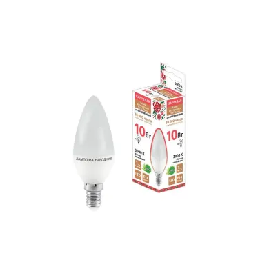 Лампа светодиодная FС37-10 Вт-230 В -3000 К–E14 Народная | SQ0340-1592 | TDM