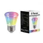 Лампа светодиодная LB-372 (1W) 230V E27 RGB Колокольчик для белт лайта прозрачный быстрая смена цвета | 38131 | Feron