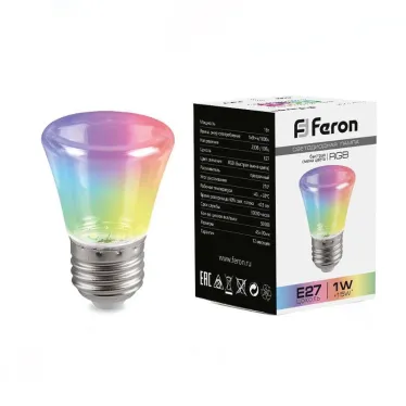 Лампа светодиодная LB-372 (1W) 230V E27 RGB Колокольчик для белт лайта прозрачный быстрая смена цвета | 38131 | Feron