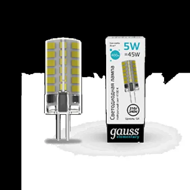 Лампа светодиодная Elementary G4 AC210-240V 5W 400lm 4100K силикон LED 1/20/200 | 18025 | Gauss