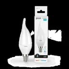                  Лампа светодиодная LED 8Вт E14 220В 4100К Elementary свеча на ветру | 34128 | Gauss
               