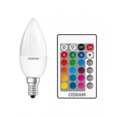 Лампа светодиодная LED Retrofit RGBW lamps with remote control 4,5 W/2700K E14 FR | 4058075430778 | OSRAM