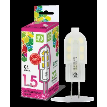 Лампа светодиодная LED-JC-standard 1.5Вт 12В G4 6500К 135Лм | 4690612026367 | ASD