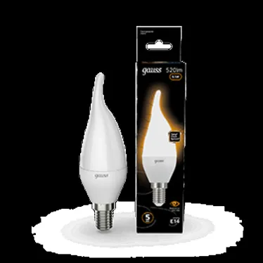 Лампа светодиодная LED 6,5Вт E14 220В 2700К свеча на ветру | 104101107 | Gauss
