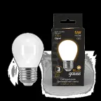                  Лампа светодиодная Black LED Filament Шар OPAL E27 5W 420lm 2700K | 105202105 | Gauss
               