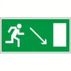                  Пиктограмма (Наклейка) Направление к эвакуационному выходу направо вниз NPU-2110.E07 для BERG, TRIOLA | a10878 | Белый свет
               