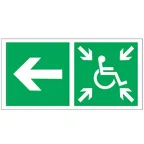                  Знак безопасности BL-2915B.E75"Напр. движ. к пункту сбора(безоп.зоне)МГН налево" | a18508 | Белый свет
               