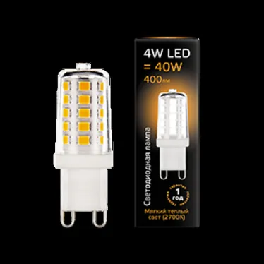 Лампа светодиодная LED 4Вт G9 AC185-265В 2700К керамика | 107309104 | Gauss