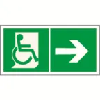                  Знак безопасности BL-3517.E73"Напр. движения к эвакуац. выходу МГН направо" | a18619 | Белый свет
               