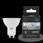 Лампа светодиодная MR16 5W 530lm 6500K GU10 диммируемая LED 1/10/100 | 101506305-D | Gauss