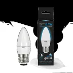 Лампа светодиодная Свеча 6.5W 550lm 6500К E27 LED 1/10/100 | 103102307 | Gauss