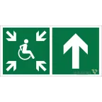                  Знак безопасности BL-4020.E77"Напр.движ. к пункту сбора(безоп.зоне)МГН прямо" | a20263 | Белый свет
               