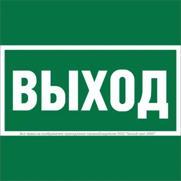 Пиктограмма (Наклейка )NPU-1818.E22 ''Выход" для PILOT  | a21369 | Белый Свет