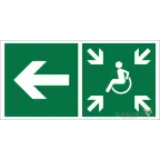                  Знак безопасности BL-4020.E75"Напр. движ. к пункту сбора(безоп.зоне)МГН налево" | a20261 | Белый свет
               