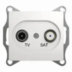 GLOSSA Розетка телевизионная TV-SAT проходная в рамку 4дБ белая